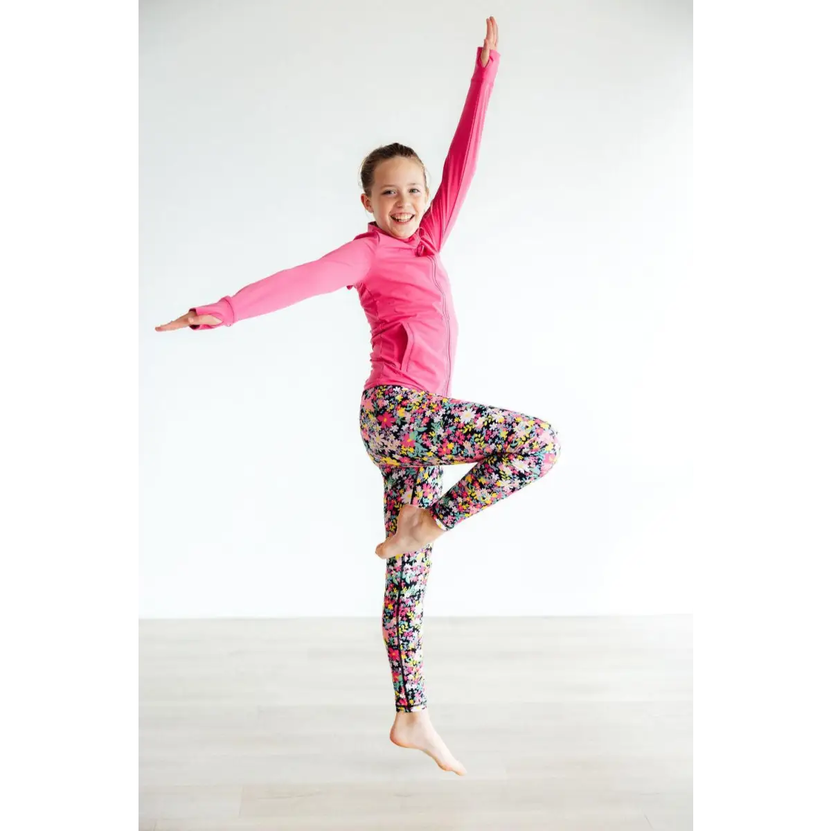 Flexible Floral Activewear Kids Leggings - Mila & Rose ®