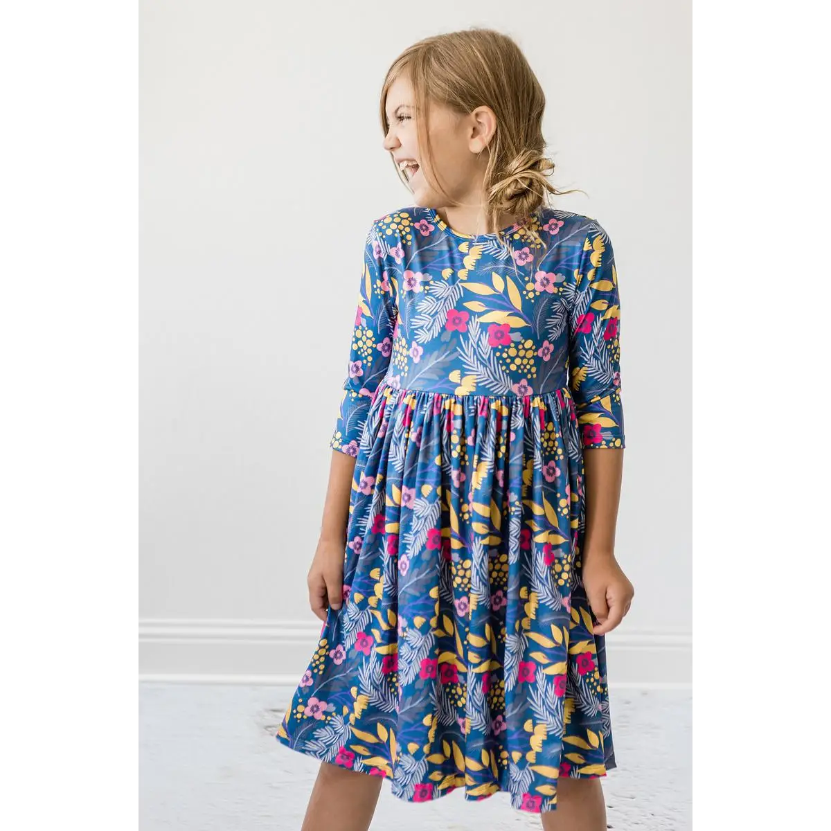 Pocket Twirl Dress - Flora - Blue Floral - Mila & Rose ®