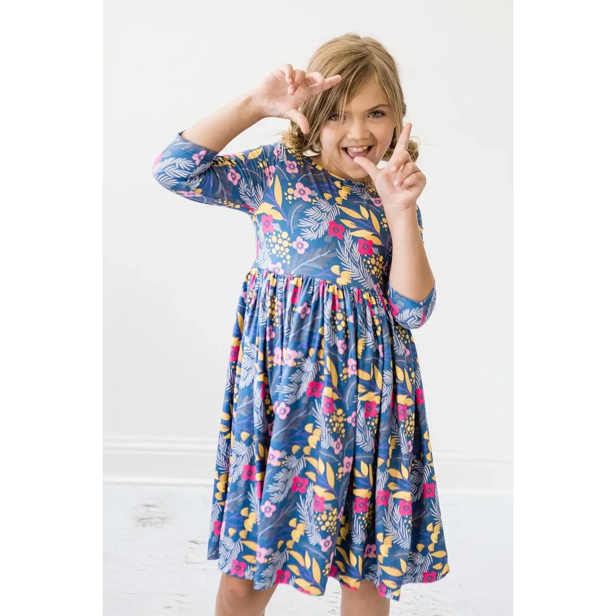 Pocket Twirl Dress - Flora - Blue Floral - Mila & Rose ®