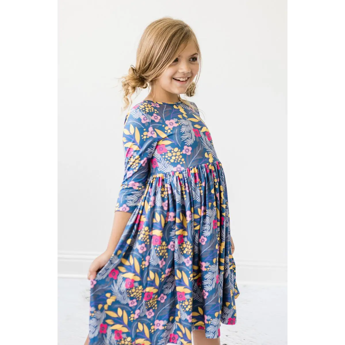 Pocket Twirl Dress - Flora - Blue Floral - Mila & Rose ®