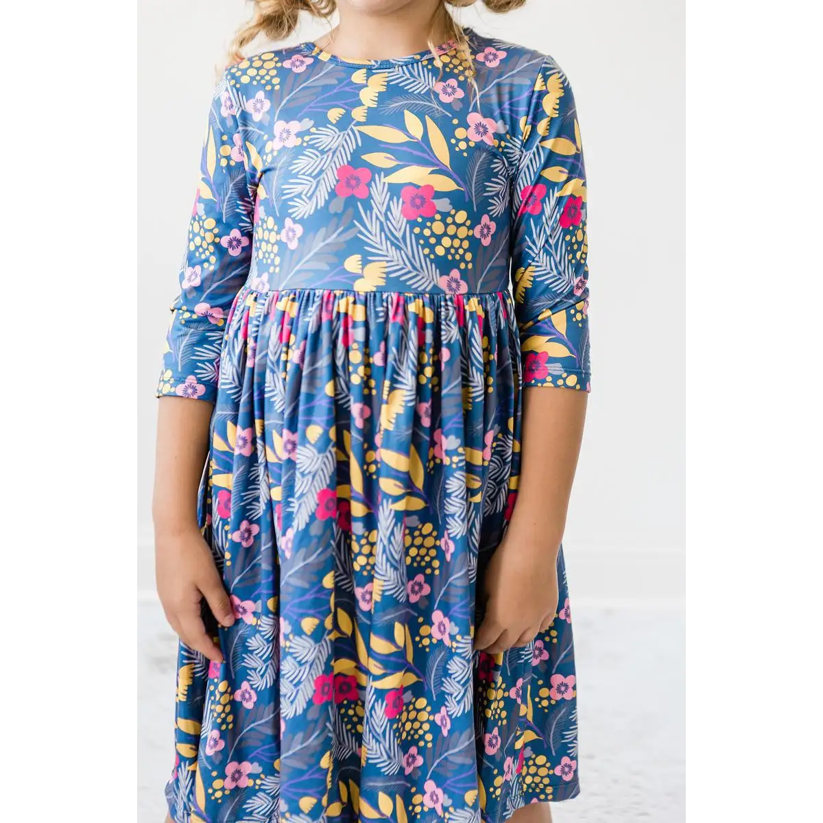 Pocket Twirl Dress - Flora - Blue Floral - Mila & Rose ®