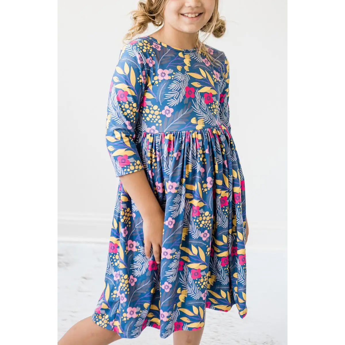 Pocket Twirl Dress - Flora - Blue Floral - Mila & Rose ®