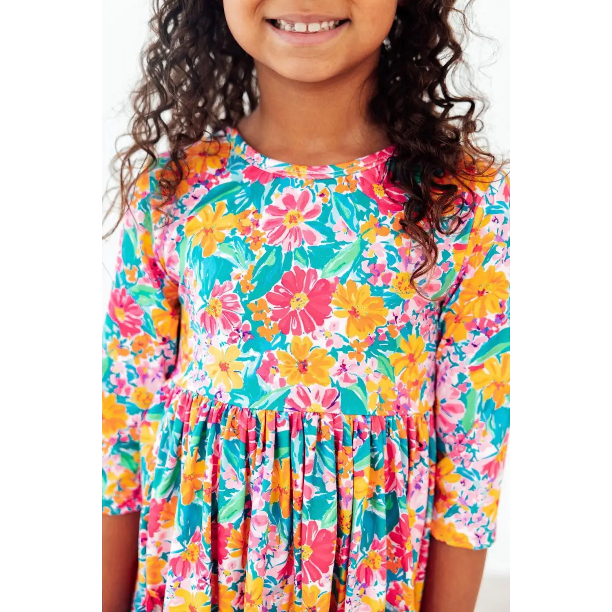 Pocket Twirl Dress - Floral Fiesta 3/4 Sleeve - 6-12M - Mila & Rose ®