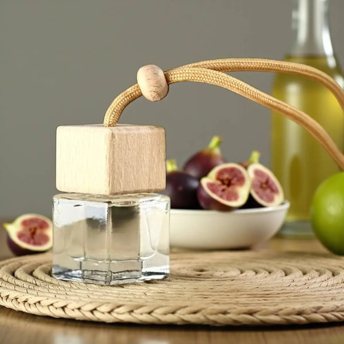 Car Freshener - Floral & Fig - Glass Bottle 8ml - Hanging String - Charmed Harvest