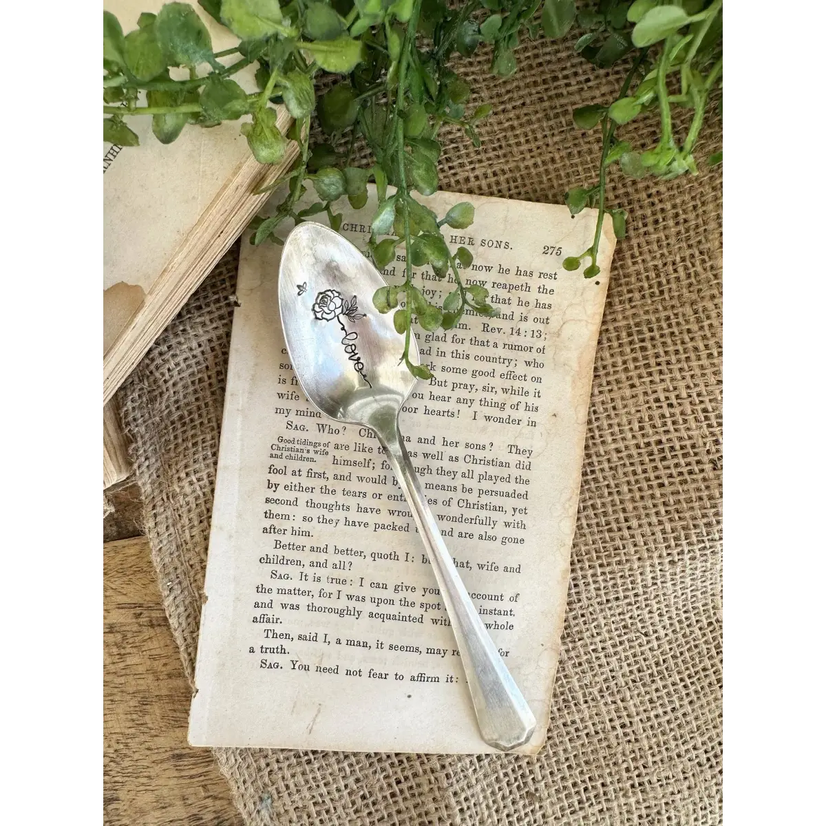 Floral Stem Inspiration - Vintage Stamped Spoon - The Sassy Barn