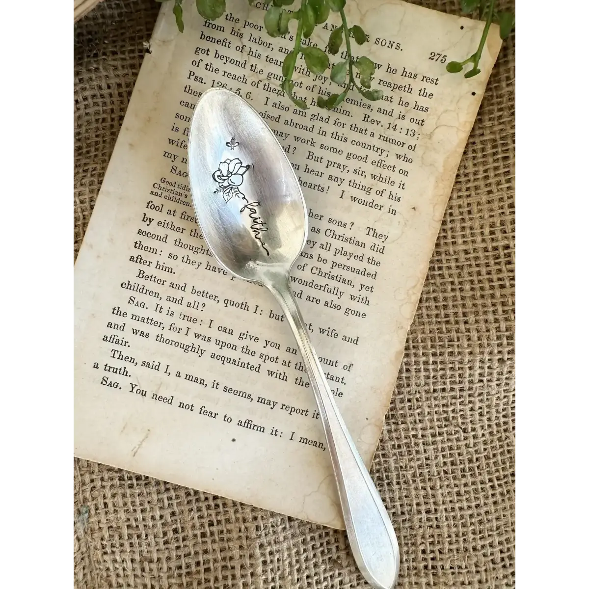 Floral Stem Inspiration - Vintage Stamped Spoon - The Sassy Barn