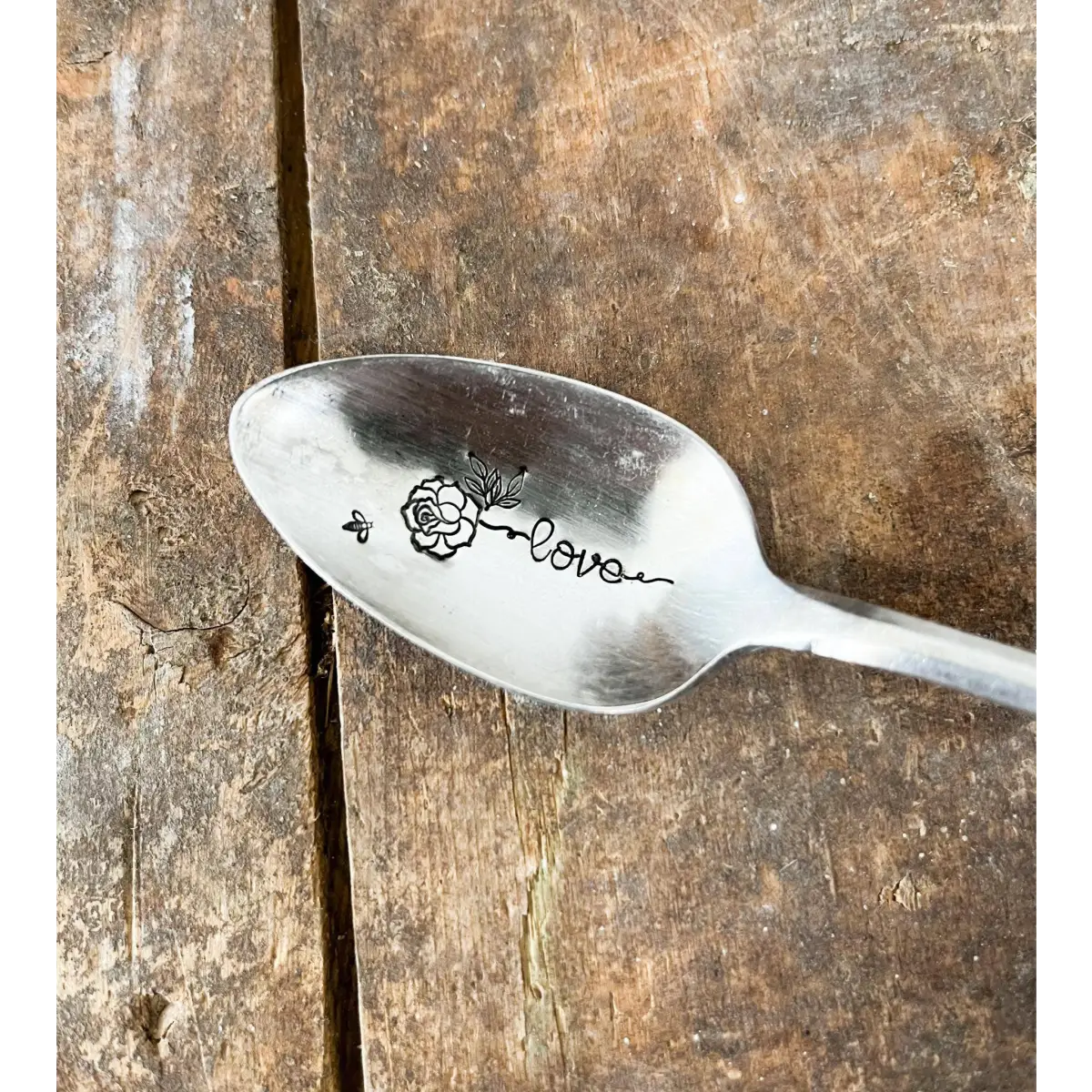 Floral Stem Inspiration - Vintage Stamped Spoon - Love - The Sassy Barn