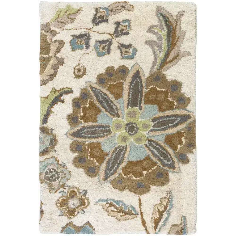 Floral Wool Area Rug - 2’ x 3’ Rectangle - Boutique Rugs