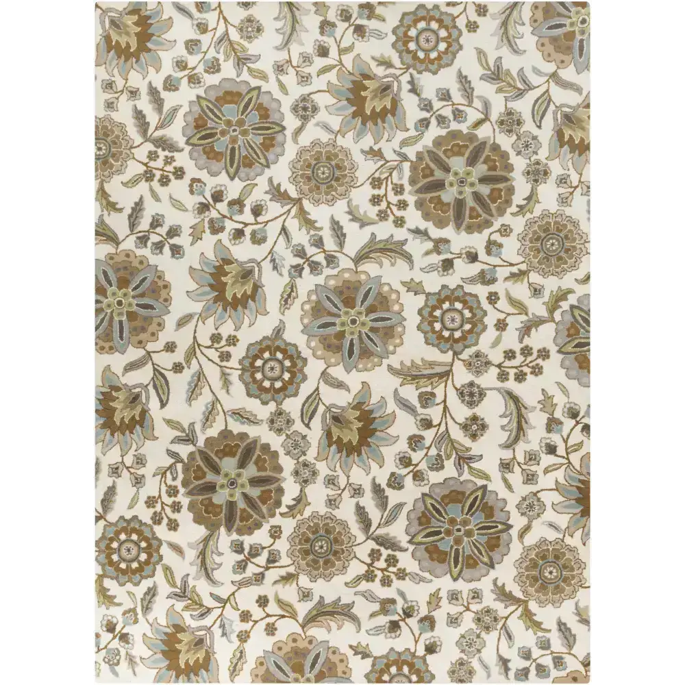 Floral Wool Area Rug - * 8’ x 11’ Rectangle - Boutique Rugs
