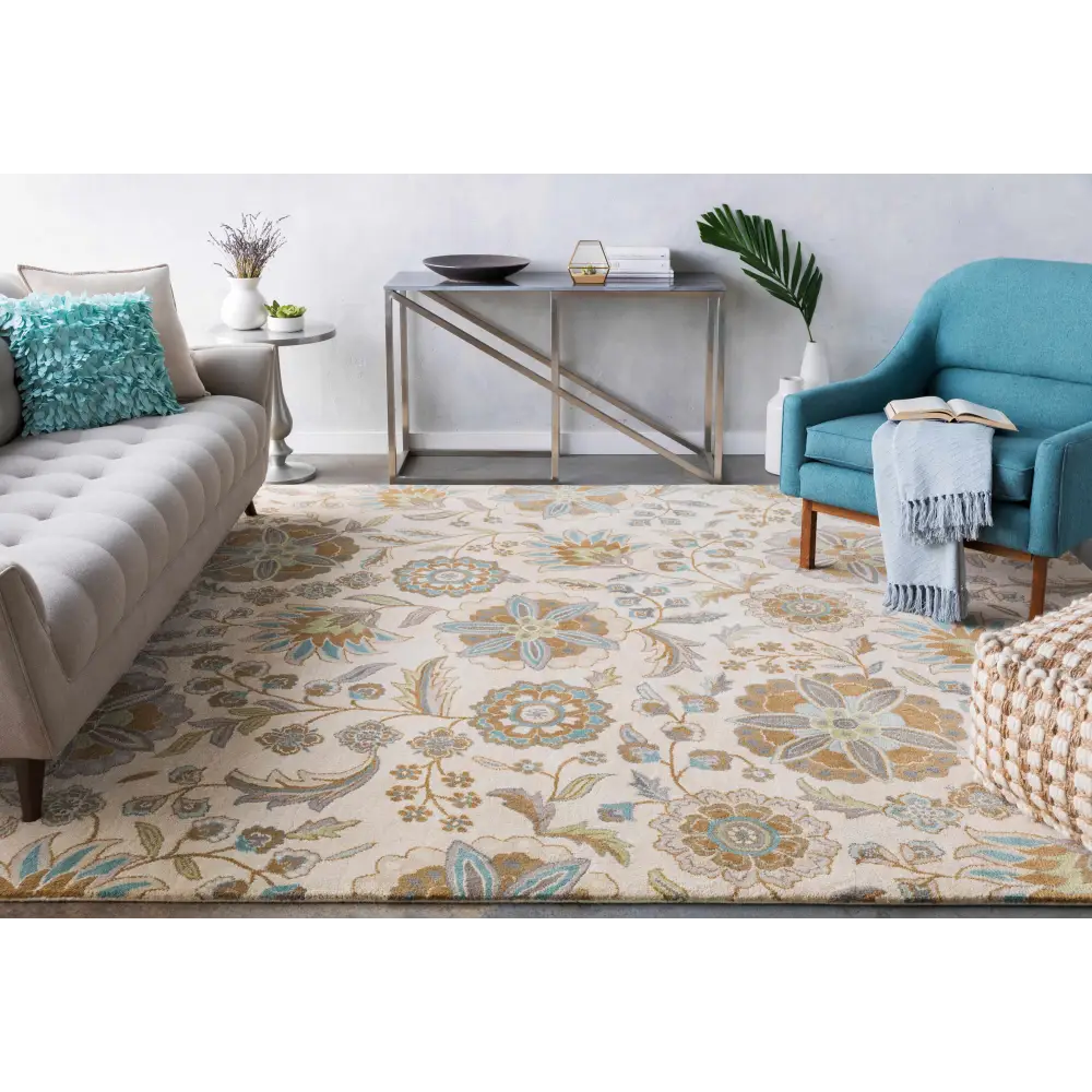 Floral Wool Area Rug - Boutique Rugs