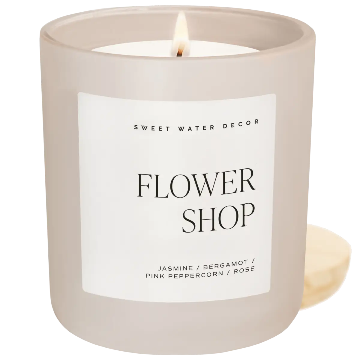 Flower Shop Soy Candle - Tan Matte Jar - 15 oz - Sweet Water Decor