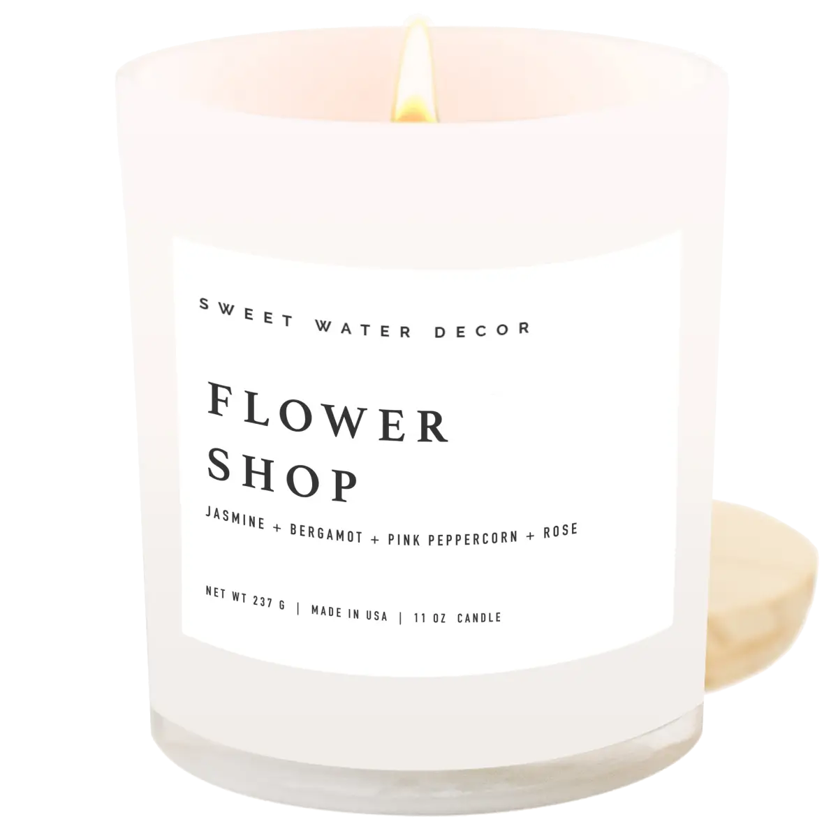 Flower Shop Soy Candle - White Jar - 11 oz - Sweet Water Decor