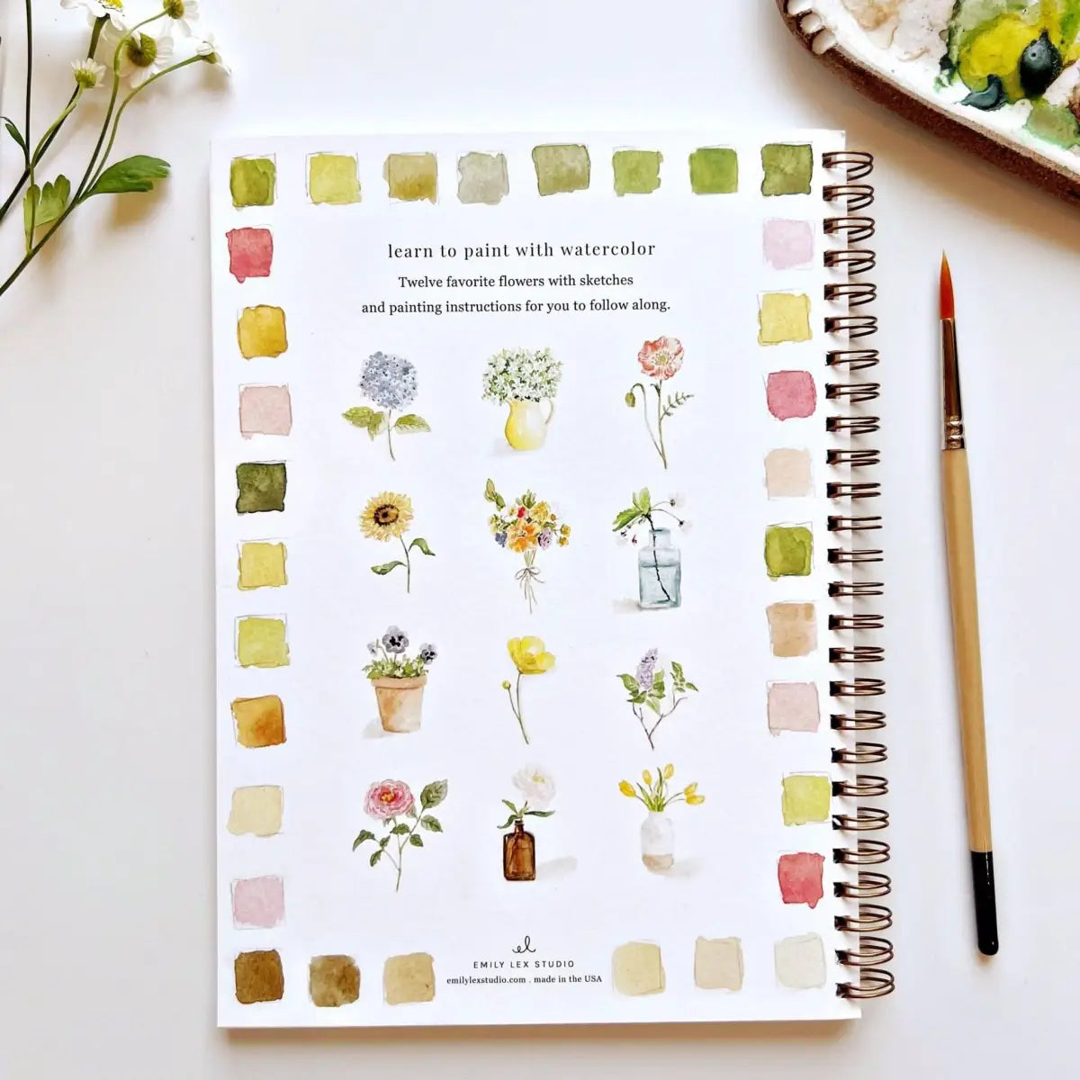 Watercolor Workbook - Flowers - Emily Lex - emily lex studio