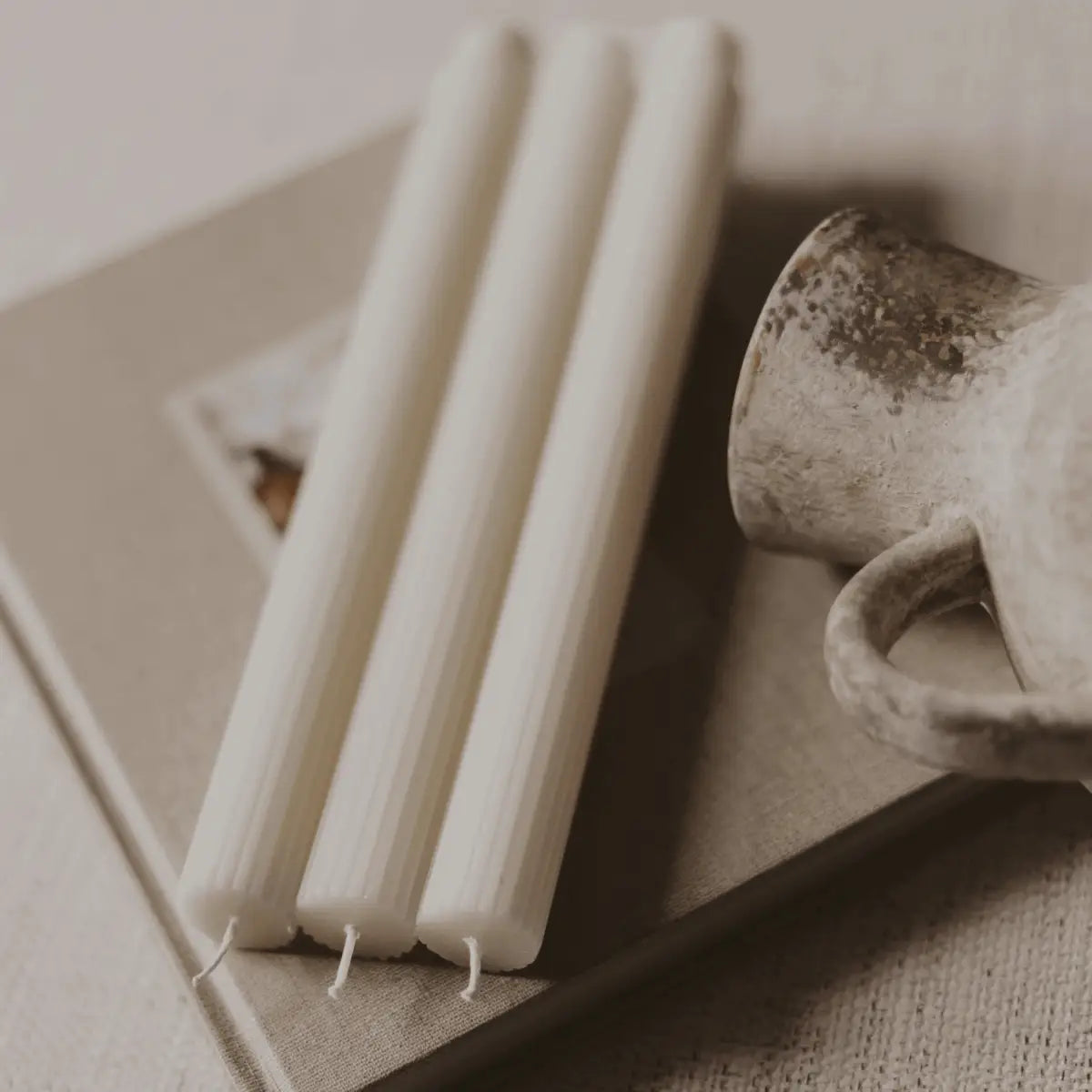Fluted Taper Candles - Set of 3 - Sweet Water Decor