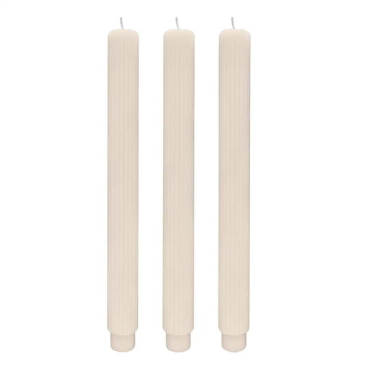 Fluted Taper Candles - Set of 3 - Sweet Water Decor