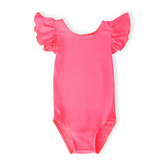 Flutter Sleeve Leotard - Neon Pink - 6-12M - Mila & Rose ®