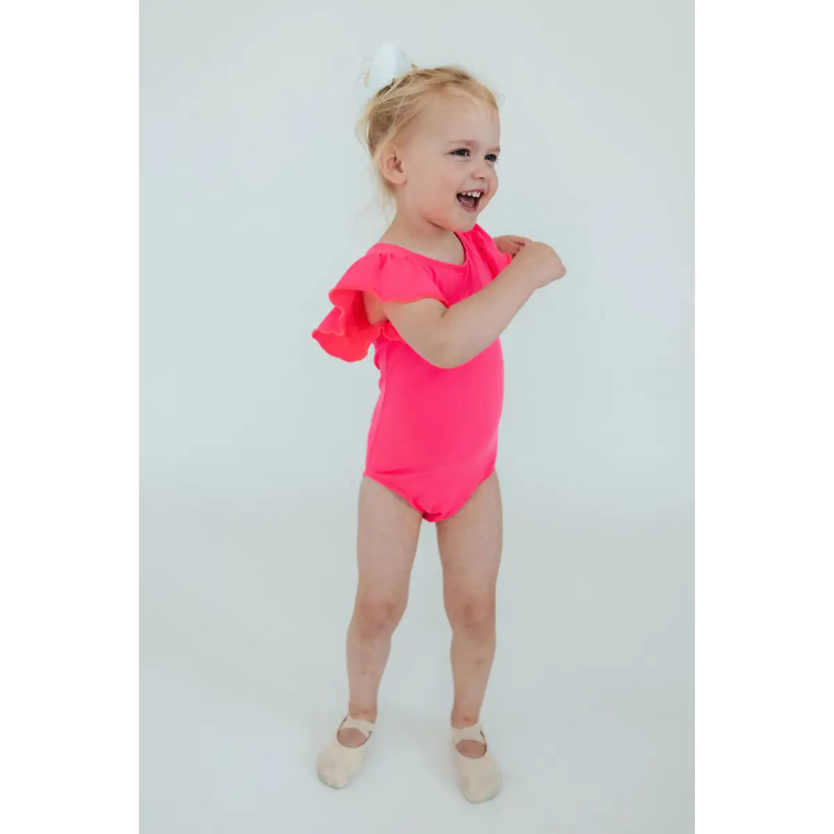 Flutter Sleeve Leotard - Neon Pink - Mila & Rose ®
