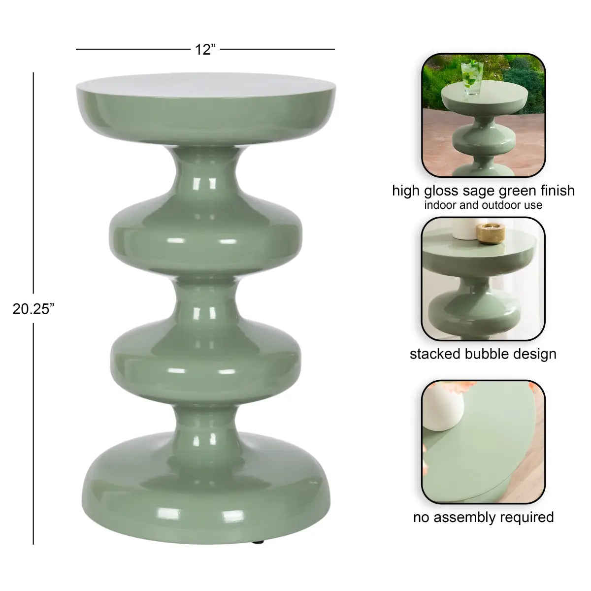 Fondi Metal Geometric Side Table - kateandlaurel