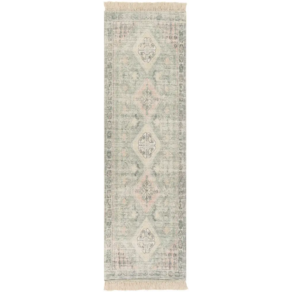 Foraker Sage Green Cotton Rug - 2’6’’ x 8’ Runner - Boutique Rugs