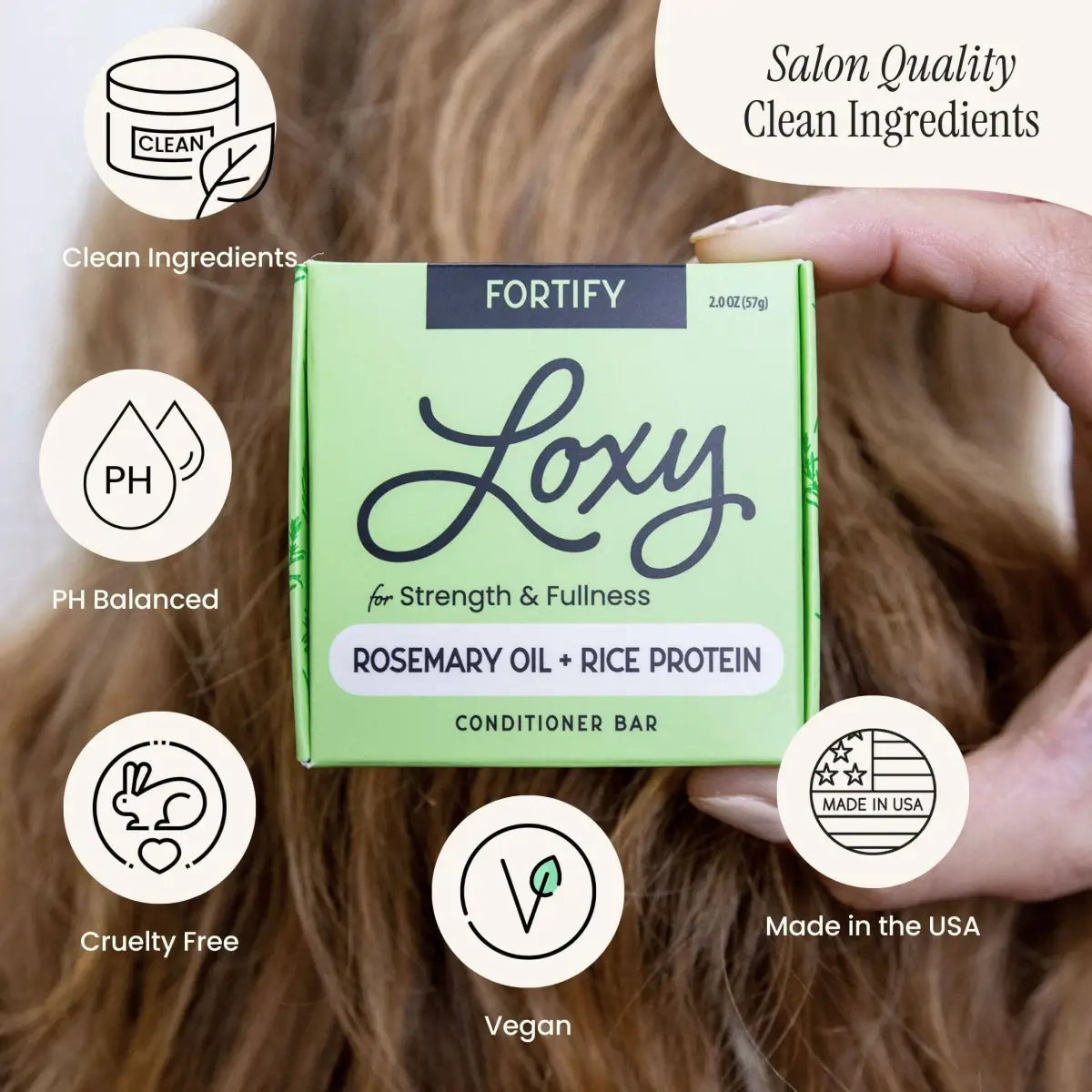 Conditioner Bar - FORTIFY for Volume and Strength with Rosemary Oil - Loxy