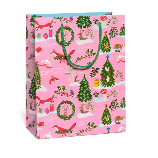 Christmas Gift Bag - Fox and Pals - Large - Red Cap Cards