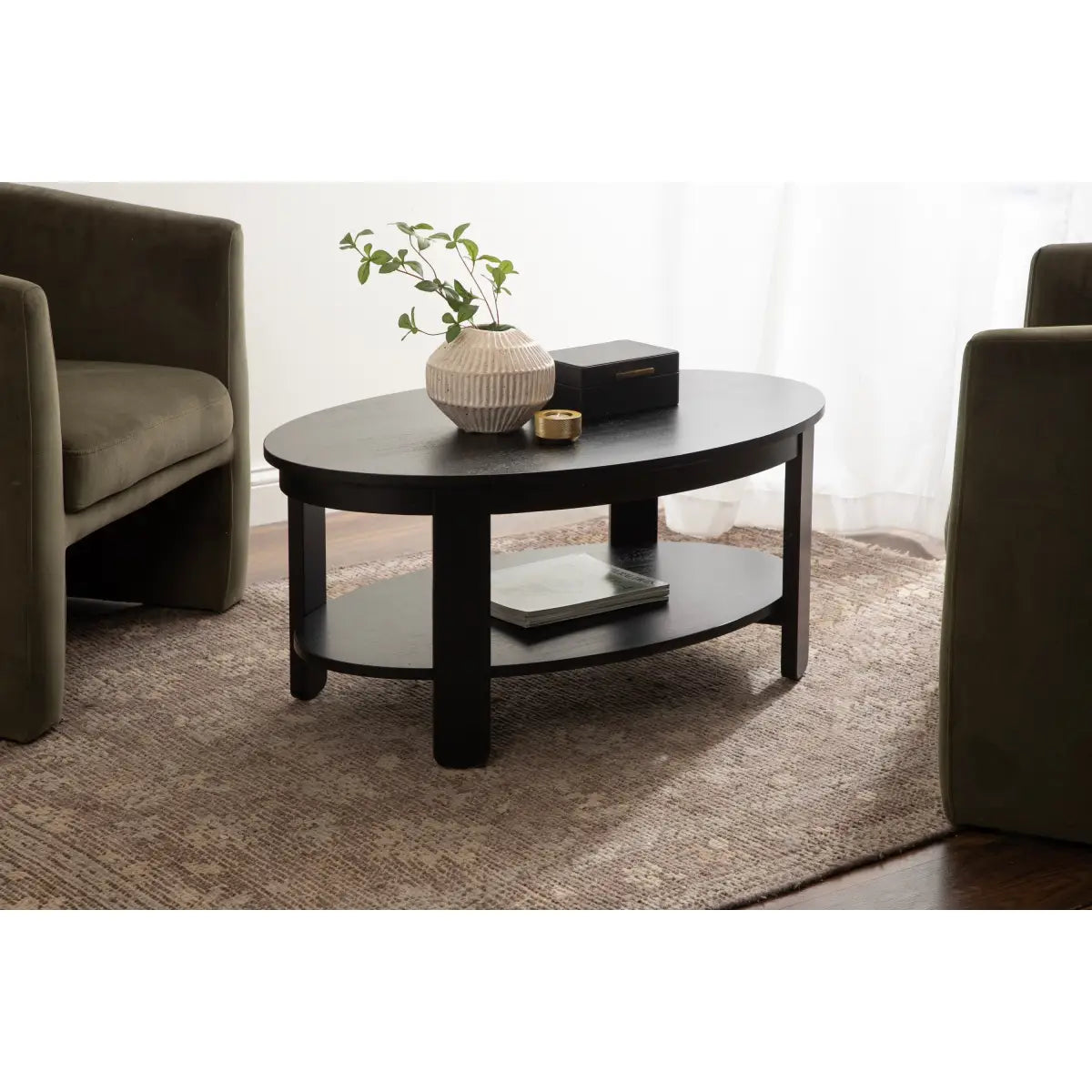 Foxford Oval Wood Coffee Table - kateandlaurel