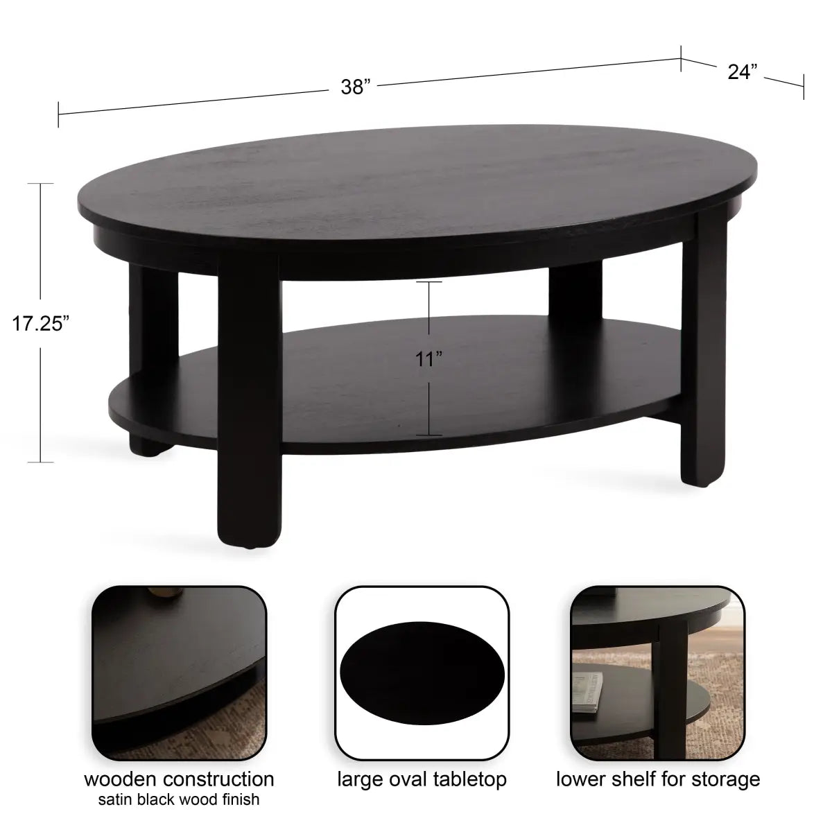 Foxford Oval Wood Coffee Table - kateandlaurel