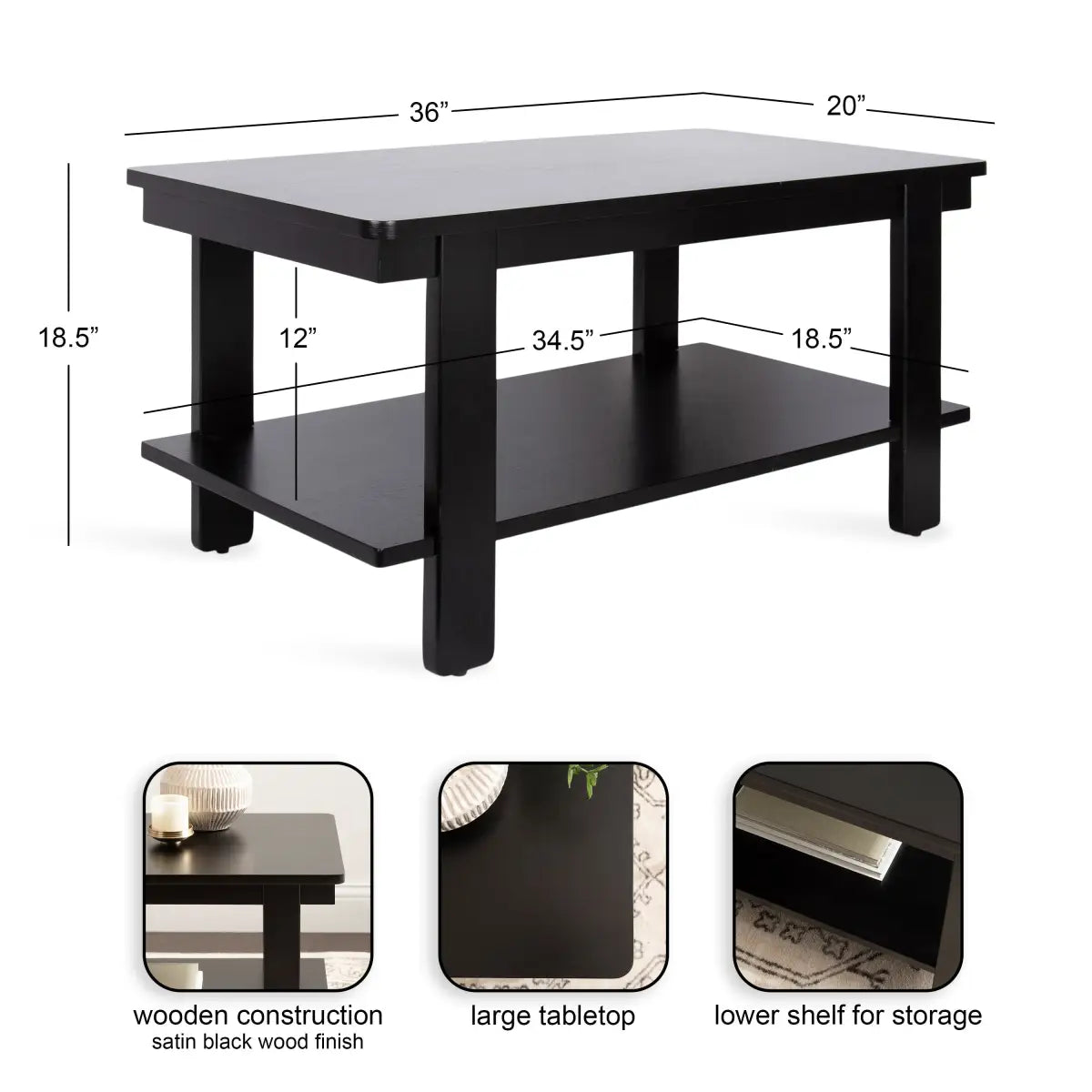 Foxford Wood Coffee Table - Rectangle - kateandlaurel