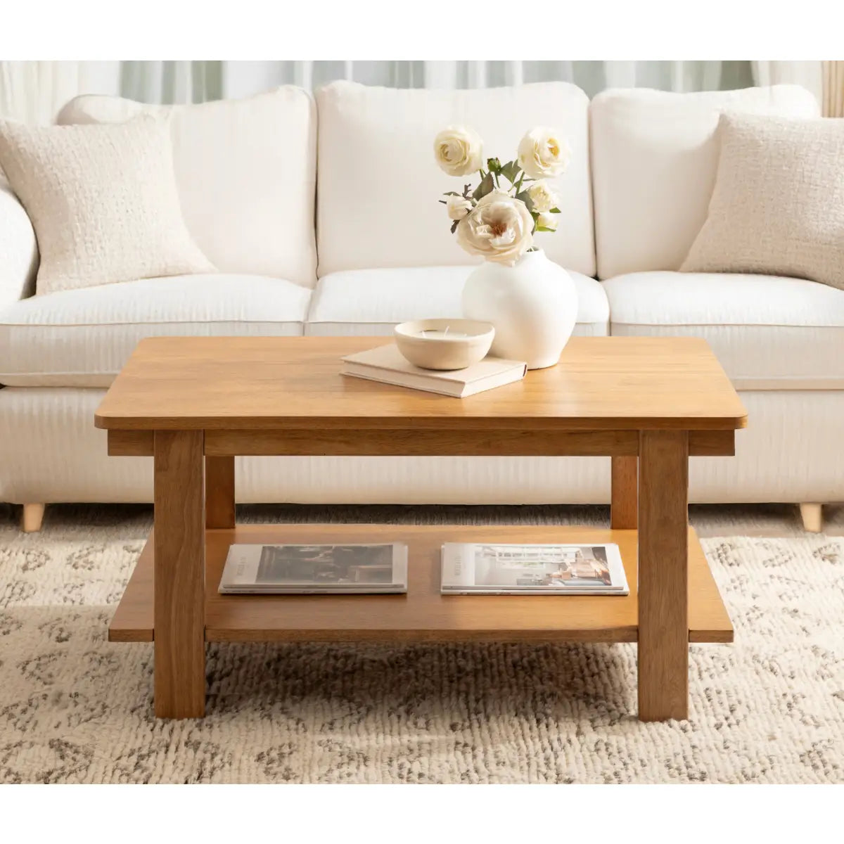 Foxford Wood Coffee Table - Rectangle - kateandlaurel
