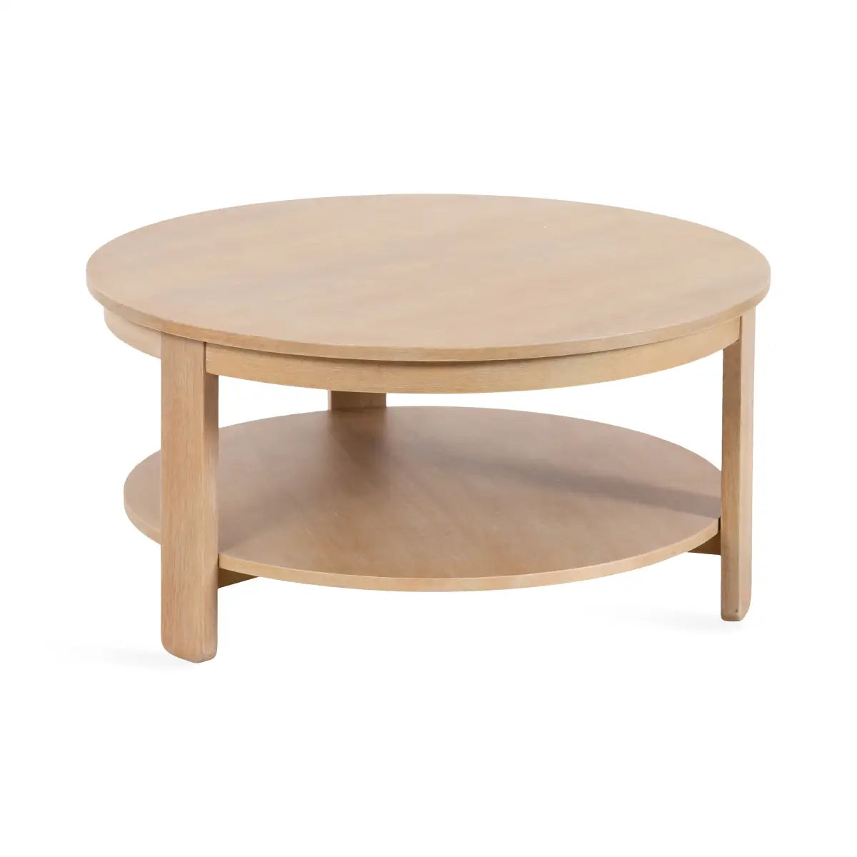 Foxford Round Wood Coffee Table - Light Natural - kateandlaurel