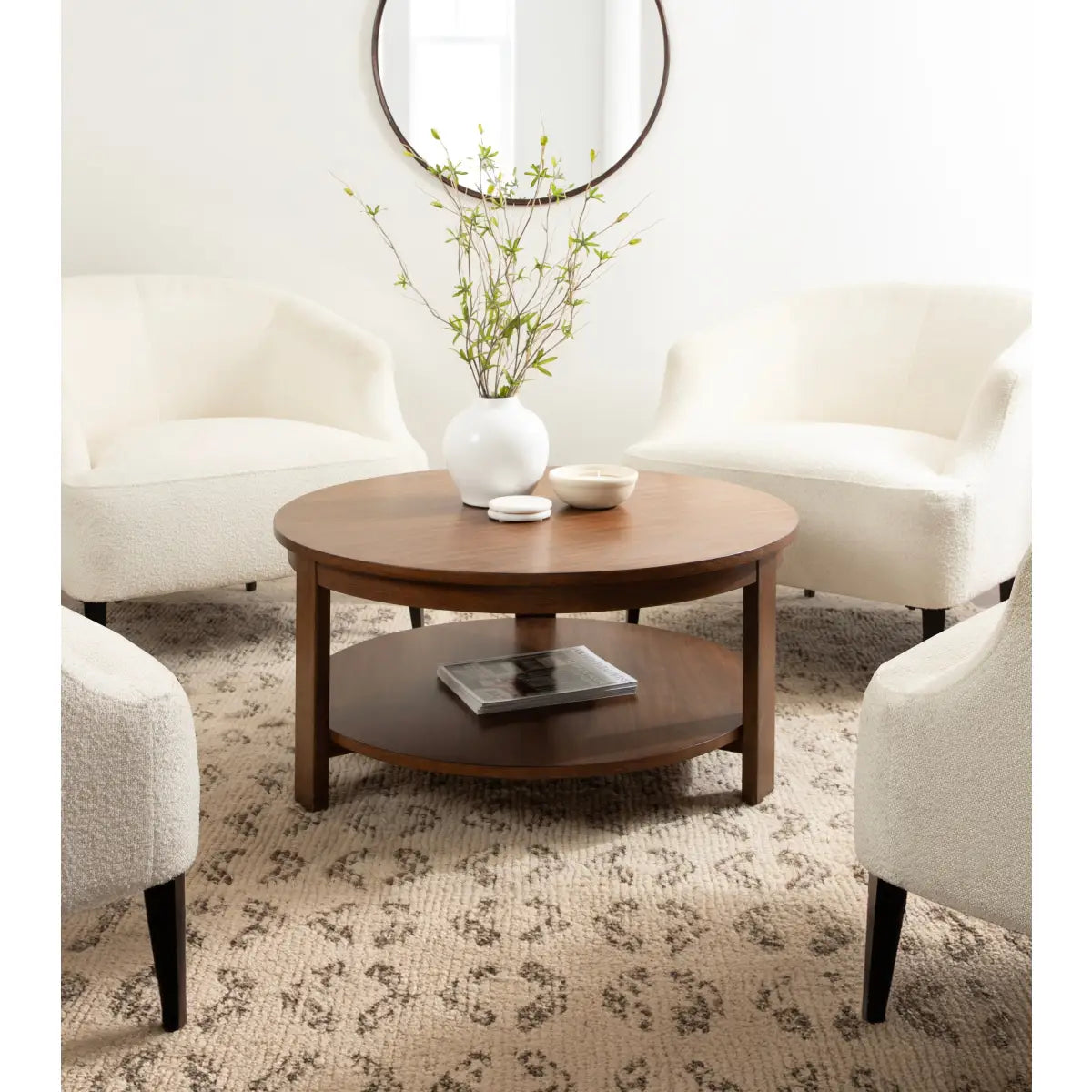 Foxford Round Wood Coffee Table - kateandlaurel