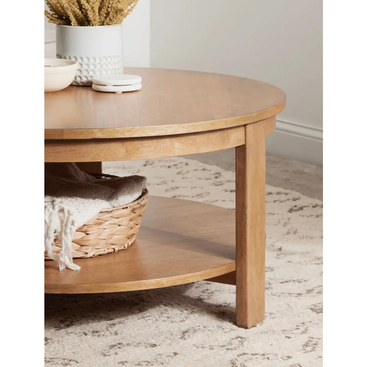 Foxford Round Wood Coffee Table - kateandlaurel