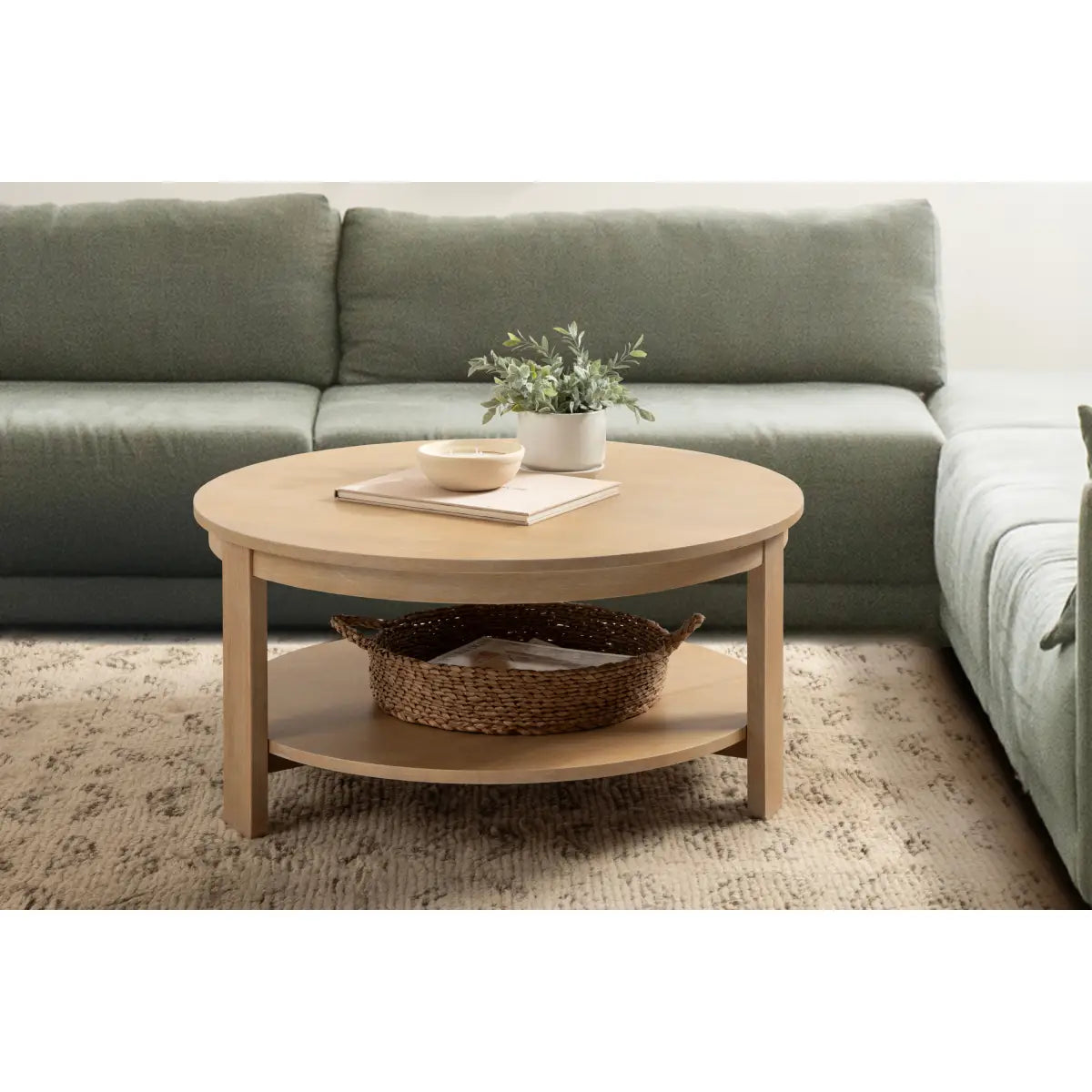 Foxford Round Wood Coffee Table - kateandlaurel