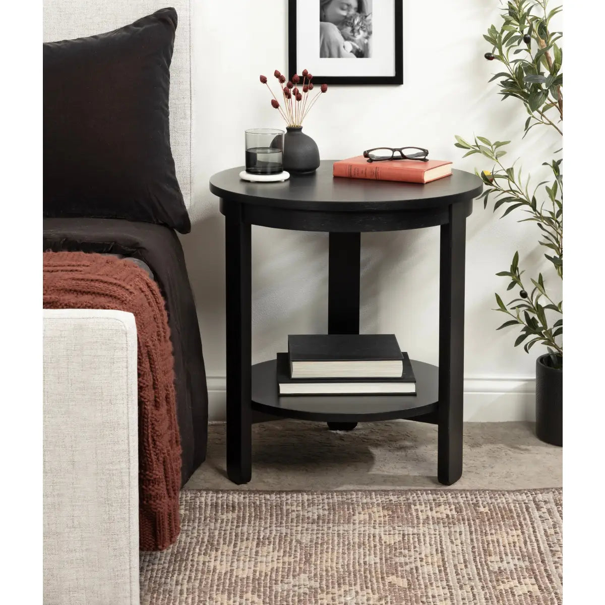 Foxford Side or End Table - Round Wood - kateandlaurel
