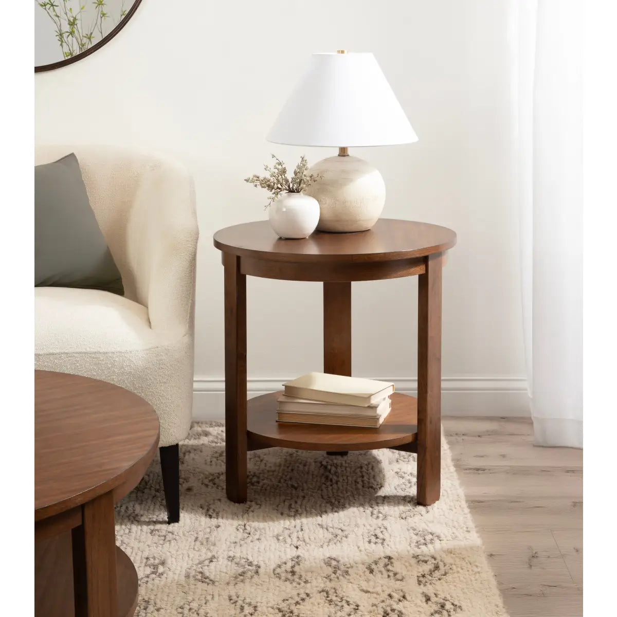 Foxford Side or End Table - Round Wood - kateandlaurel