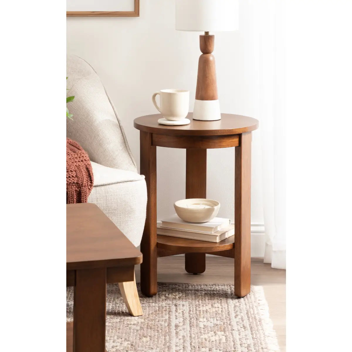 Foxford Side or End Table - Round Wood - kateandlaurel