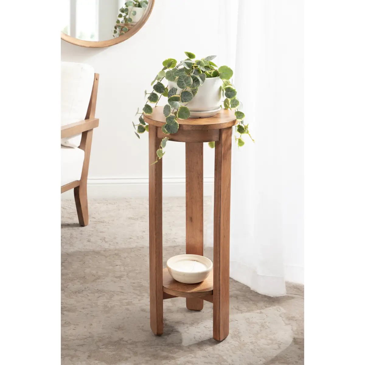 Foxford Side or End Table - Round Wood - kateandlaurel