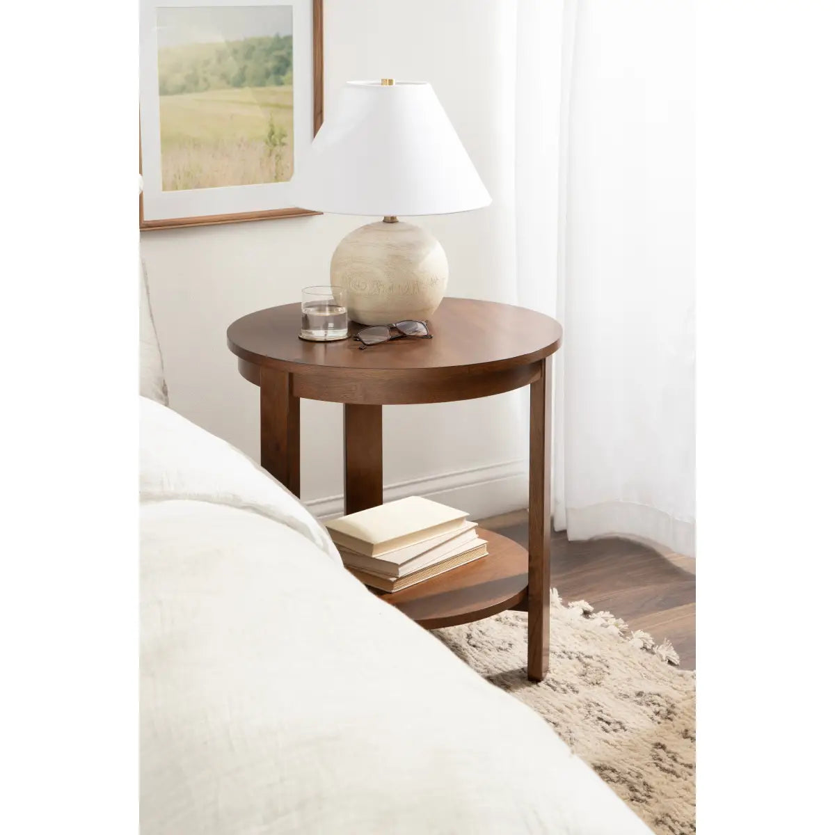 Foxford Side or End Table - Round Wood - kateandlaurel