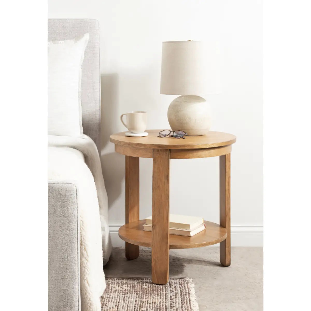 Foxford Side or End Table - Round Wood - kateandlaurel
