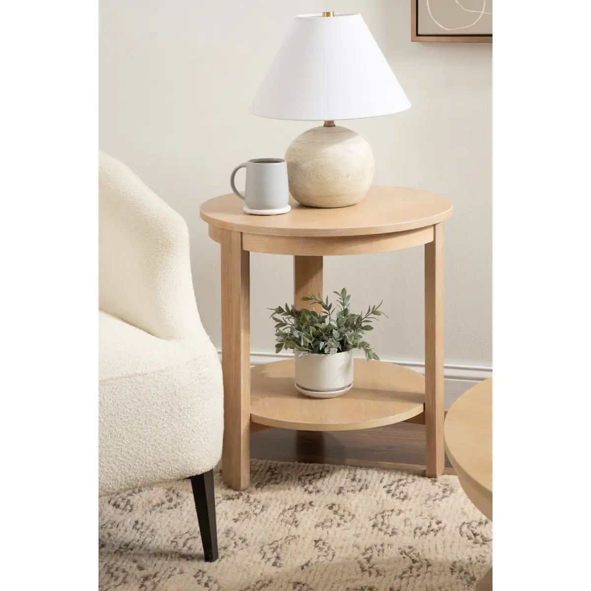 Foxford Side or End Table - Round Wood - kateandlaurel