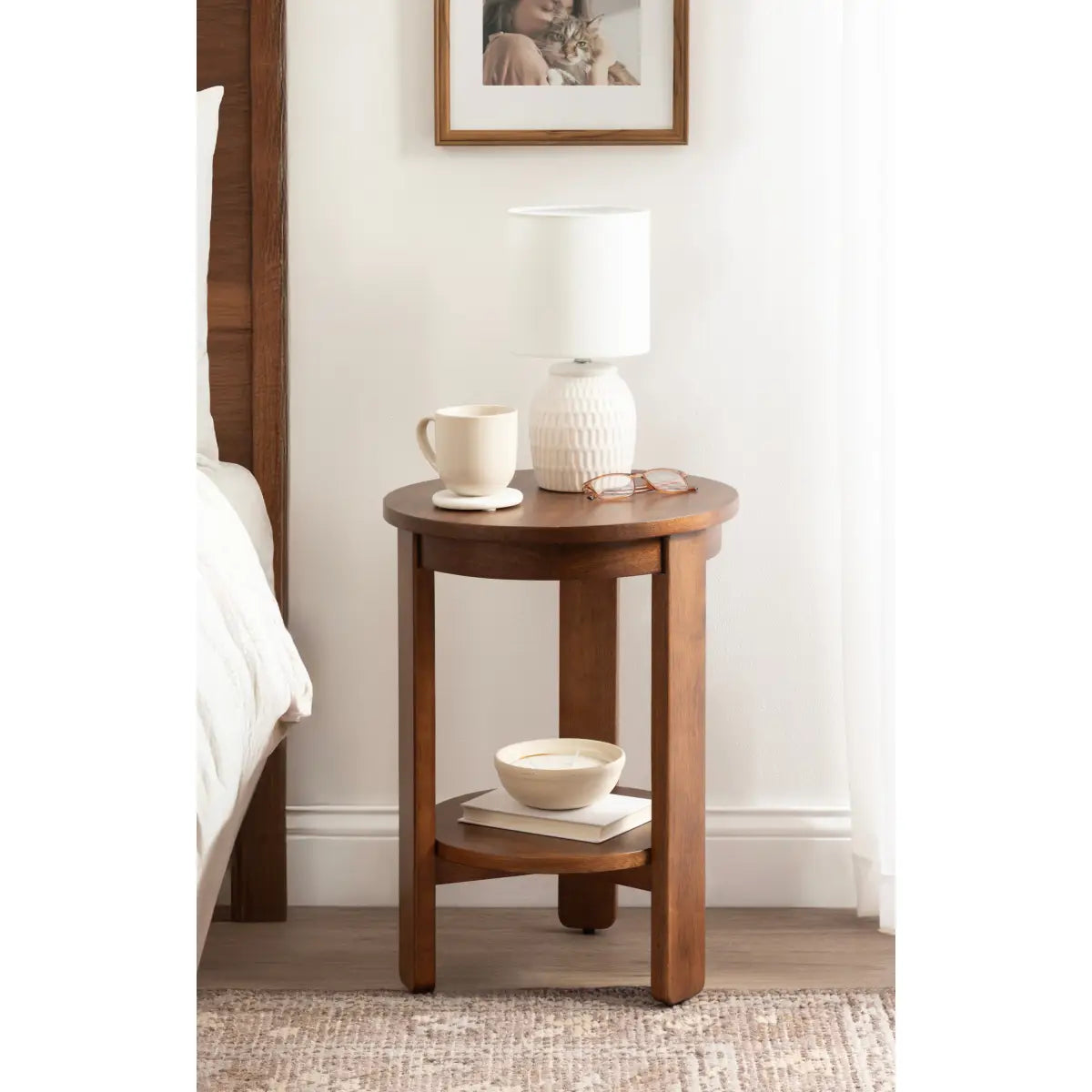 Foxford Side or End Table - Round Wood - kateandlaurel