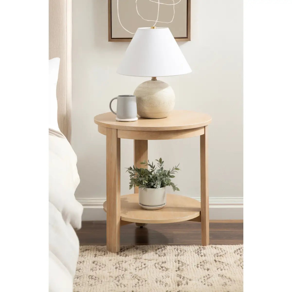 Foxford Side or End Table - Round Wood - kateandlaurel