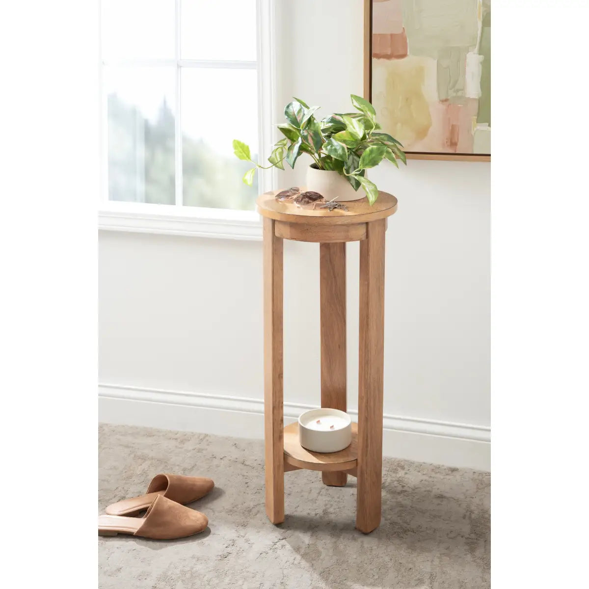 Foxford Side or End Table - Round Wood - kateandlaurel