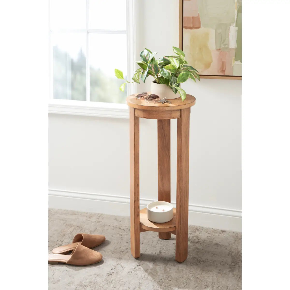 Foxford Side or End Table - Round Wood - kateandlaurel