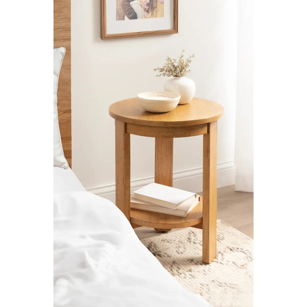 Foxford Side or End Table - Round Wood - kateandlaurel