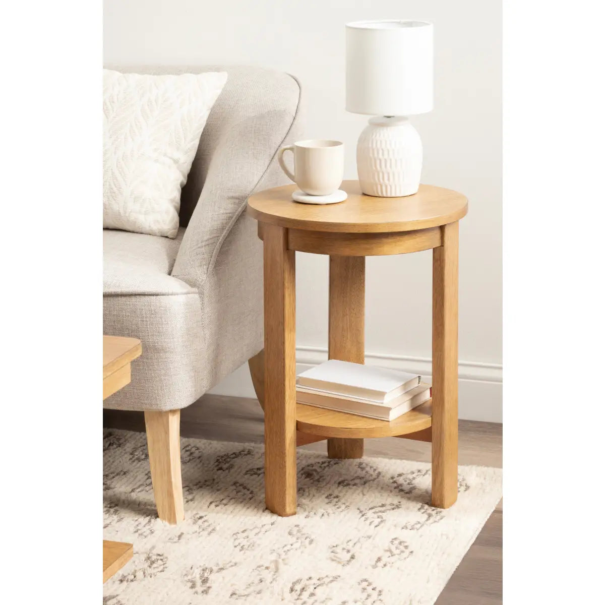 Foxford Side or End Table - Round Wood - kateandlaurel