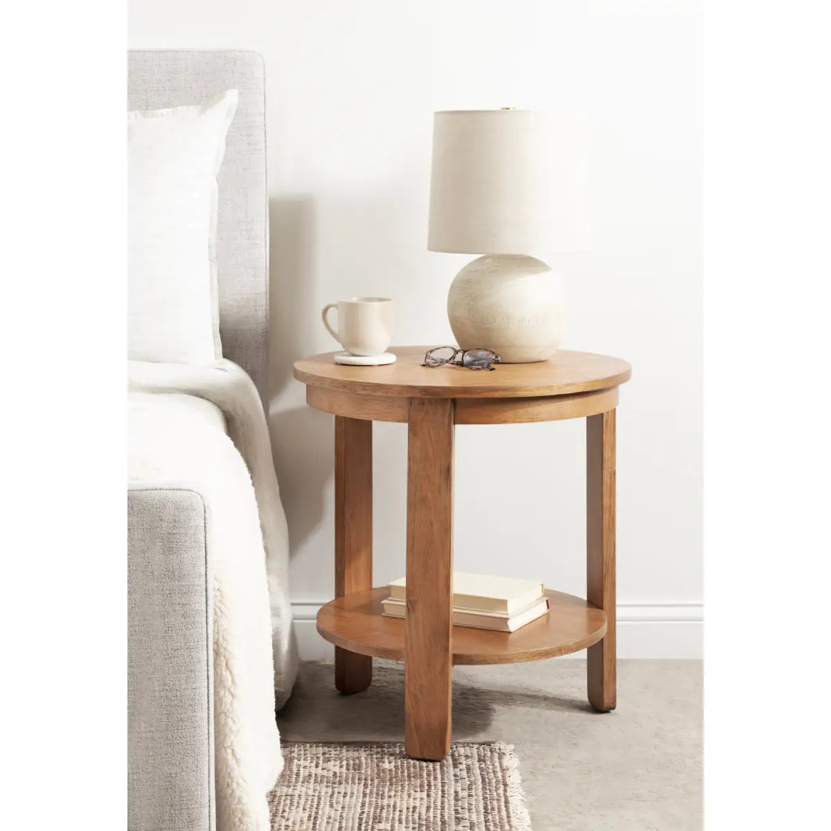 Foxford Side or End Table - Round Wood - kateandlaurel
