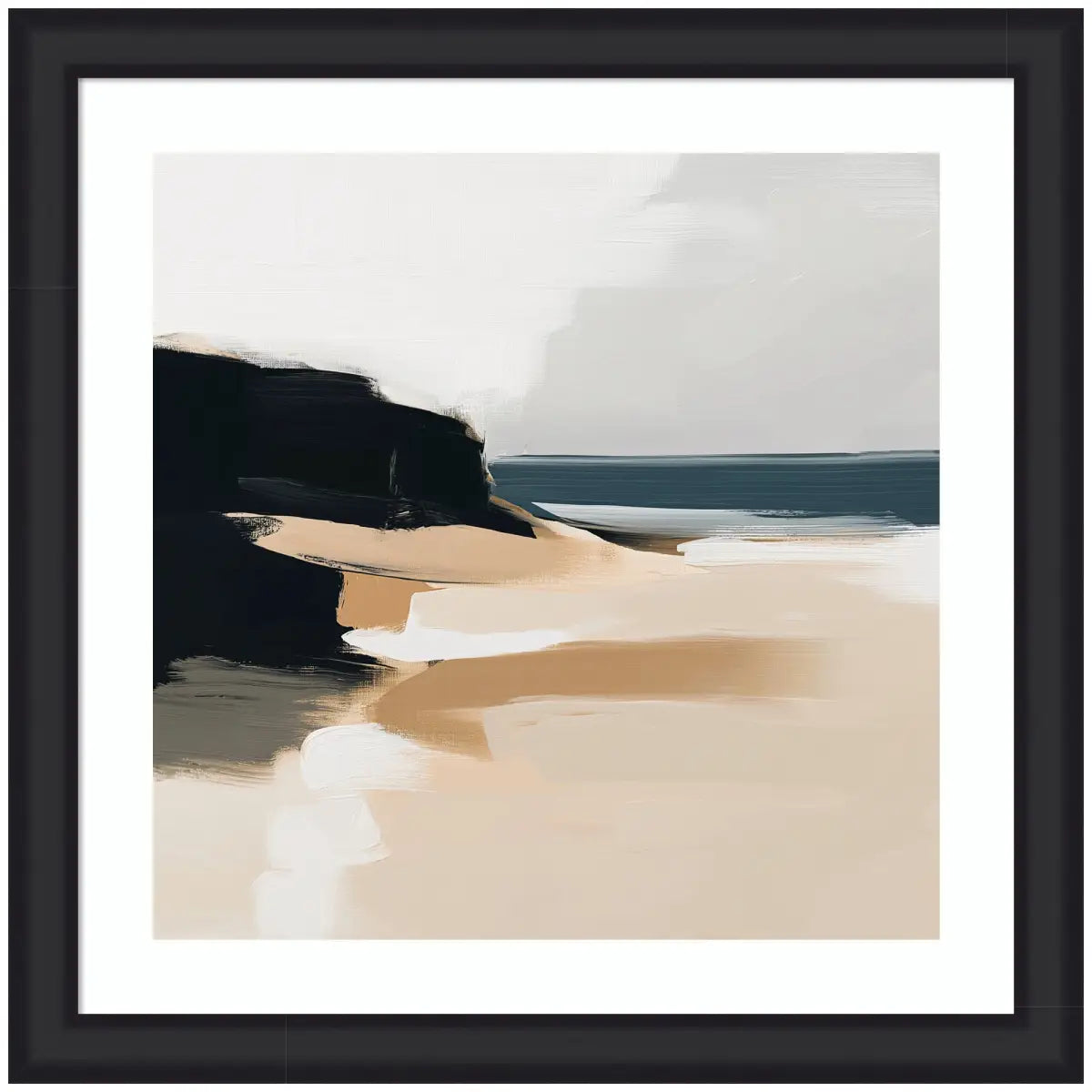 Framed Art Coastal Sand Modern Abstract Landscape - 27x27 - kateandlaurel