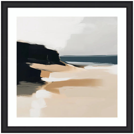 Framed Art Coastal Sand Modern Abstract Landscape - 35x35 - kateandlaurel