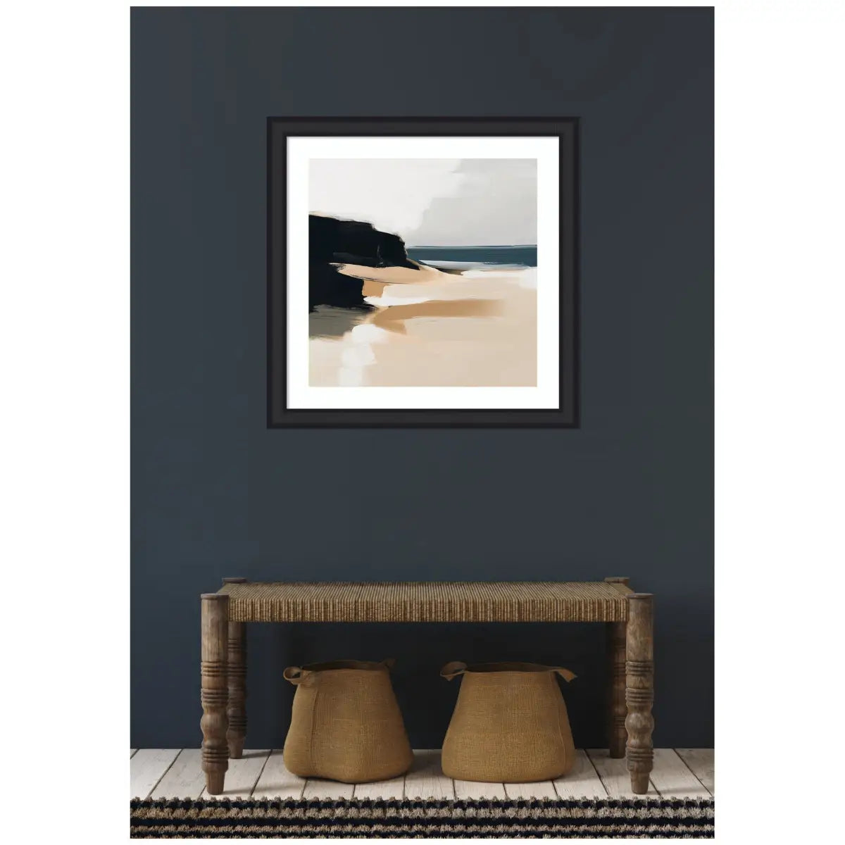 Framed Art Coastal Sand Modern Abstract Landscape - kateandlaurel